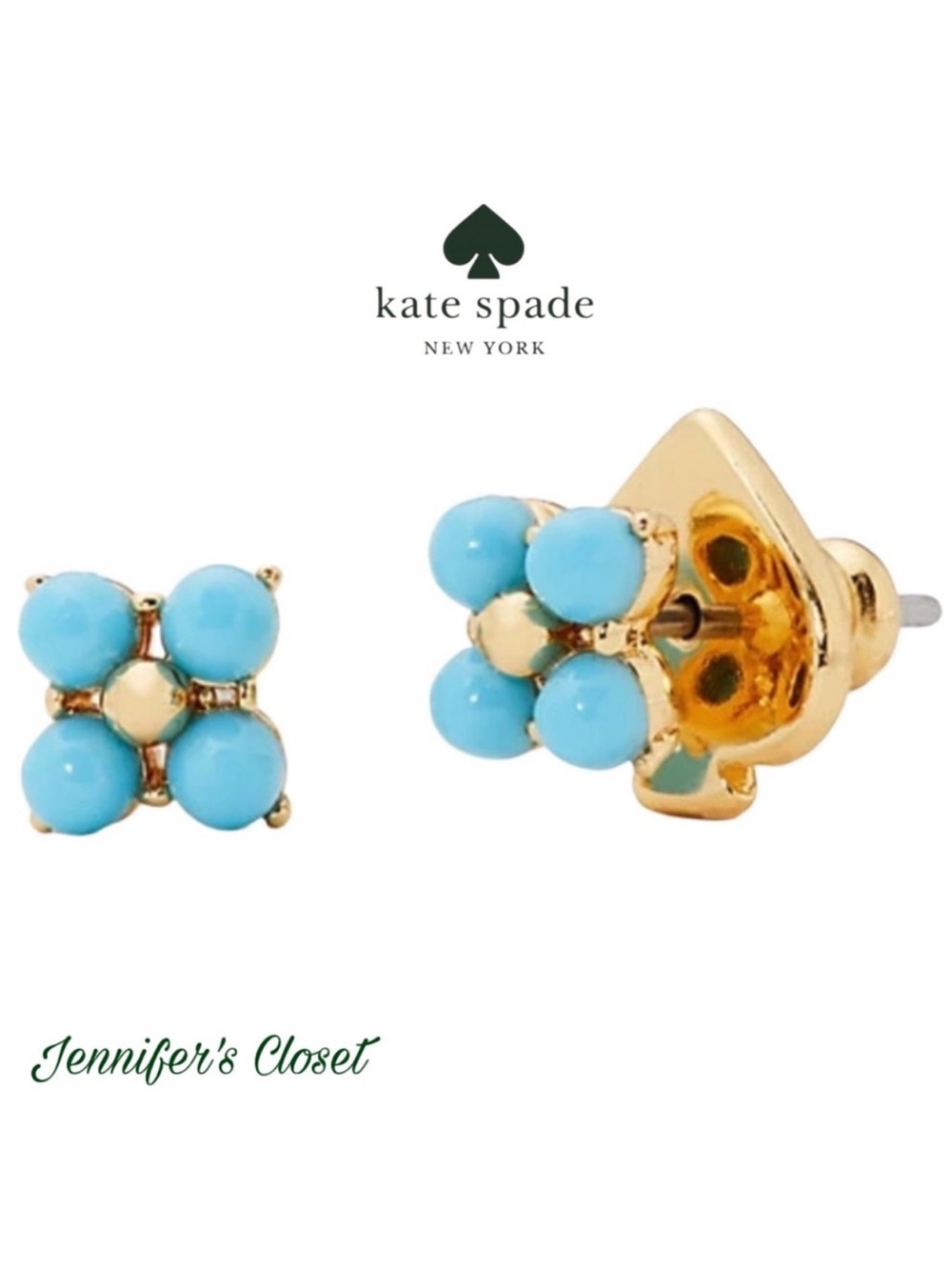 Kate Spade Gold-tone Stone Flower Stud Earrings / NWT